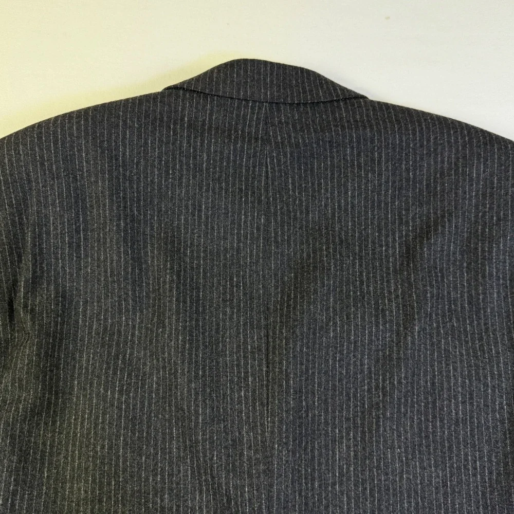 Hugo Boss Mens 38R Blazer Guabello Wool Cashmere Pinstripe Sport Coat Charcoal‎